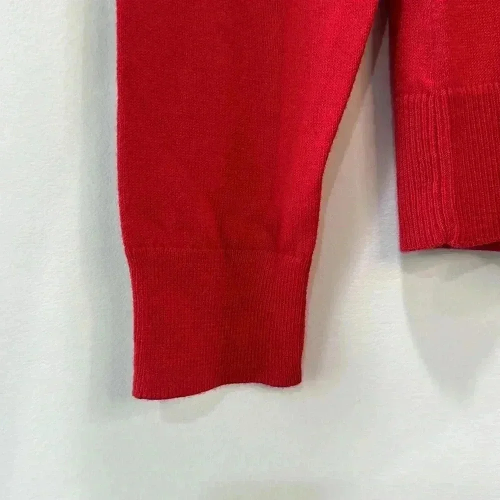 Michael Kors Women’s Red Mock Neck Studded Collar Sweater Size S